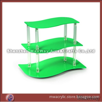 Green Finely Designed 3 Tiers Lucite Leaf Cupcake Stand Rack